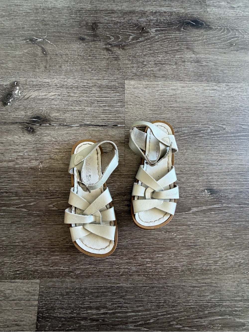 Salt Water Sandals by Hoy Kids White Cream Strappy Sandals